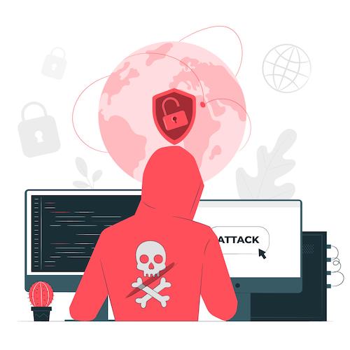 Hacker en train de pirater un site internet