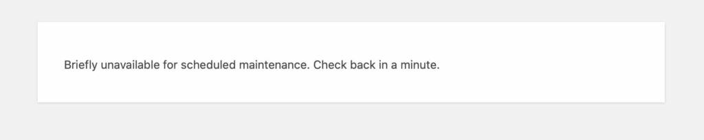 Image du message par défaut affiché sur un site WordPress lorsqu'un site est mis en maintenance sans plugin maintenance activé
